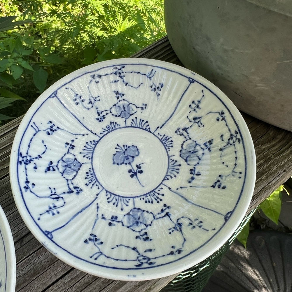 Meissen Saksch 2 Set of 6 Shallow Bowls 5” Across X 1” Depth As Is Porcelain